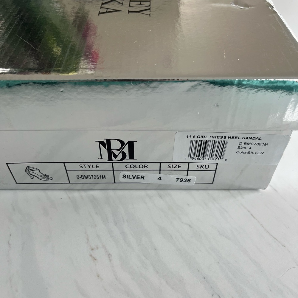 Badgley Mischka Sparkling Silver Strappy Heels - Picture 6 of 7